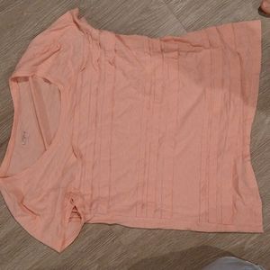 Pink Loft blouse/ tee shirt size L with ruffles